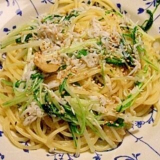 釜揚げしらすと水菜のパスタ